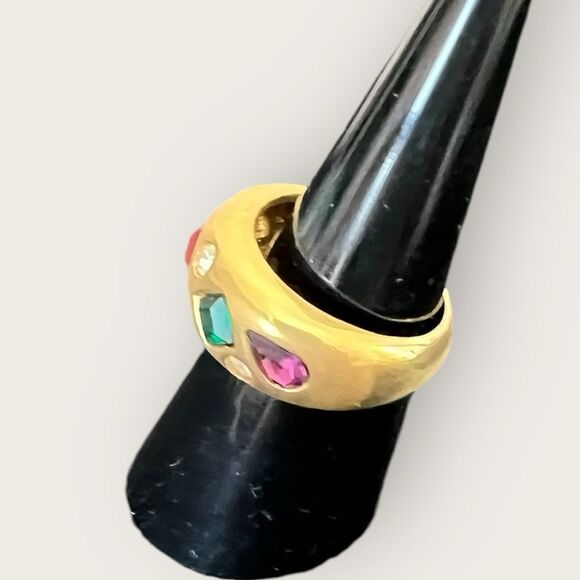 Multi color CZ band ring size 7, NIB - Picture 8 of 11